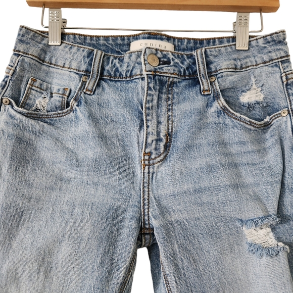 Eunina Frankie Mid Rise Girlfriend Distressed Relaxed Fit Medium Wash Size 3 - Picture 4 of 9